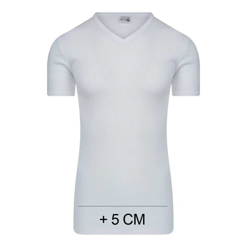 Beeren Heren Extra Lang T-Shirt V-hals M3000 Wit
