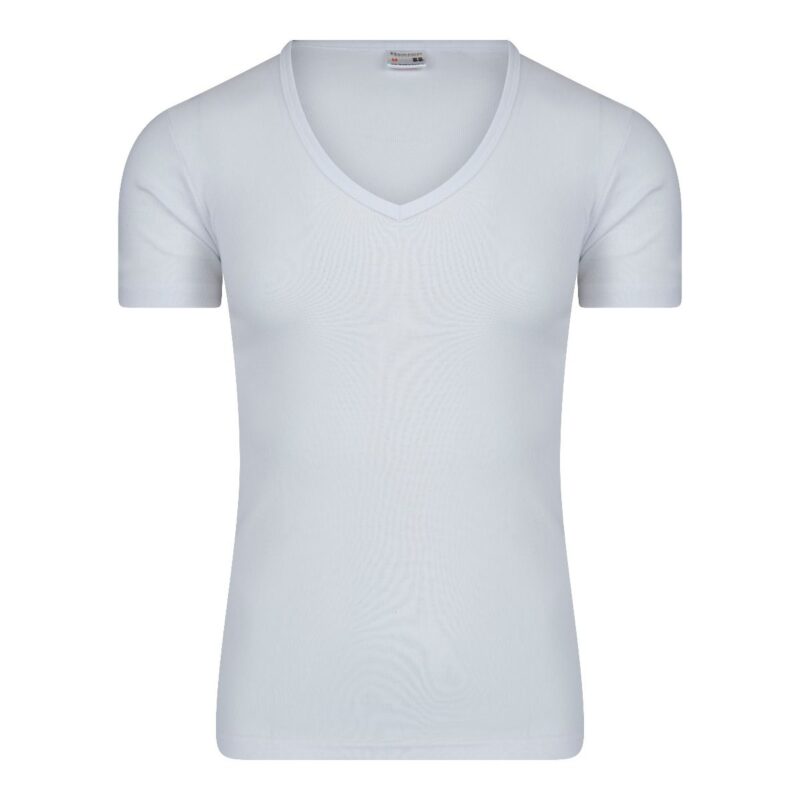 Beeren Heren T-Shirt Wit Diepe V Hals M3000