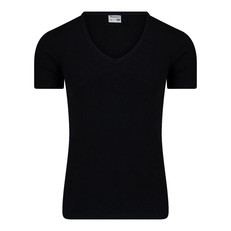 Beeren Heren T-Shirt Zwart Diepe V Hals M3000