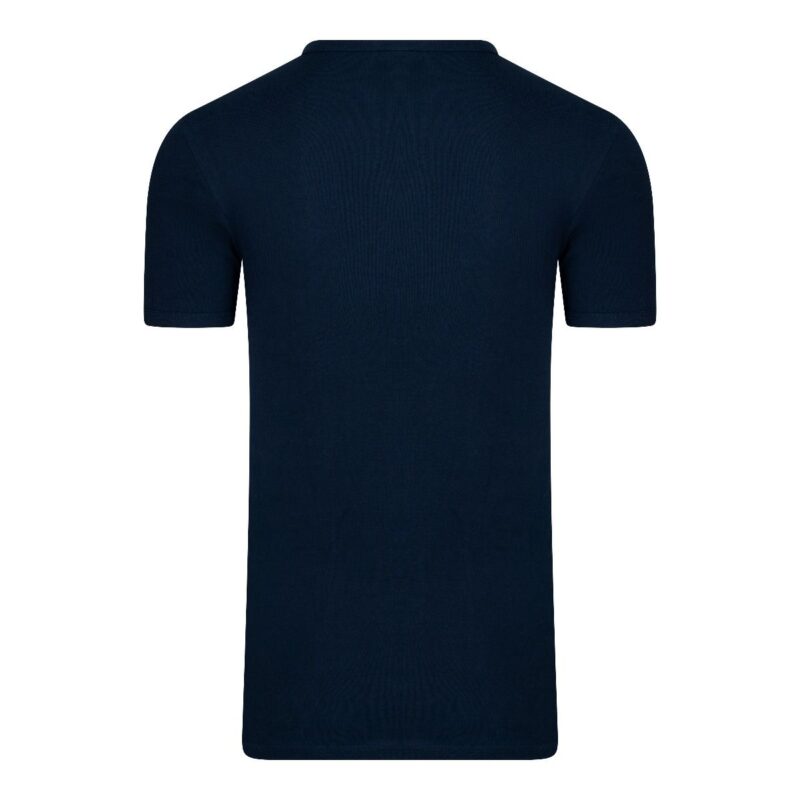 Beeren Extra Lang T-Shirt V-hals Marine achterkant