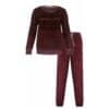 Medaillon Velours Dames Pyjama Bordeaux