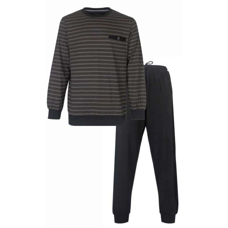 Paul Hopkins Tricot Heren Pyjama Streep Antra Grey